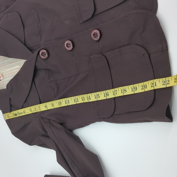 Tape Measure Anthropologie Retro Brown Blazer Jacket - Picture 8 of 12